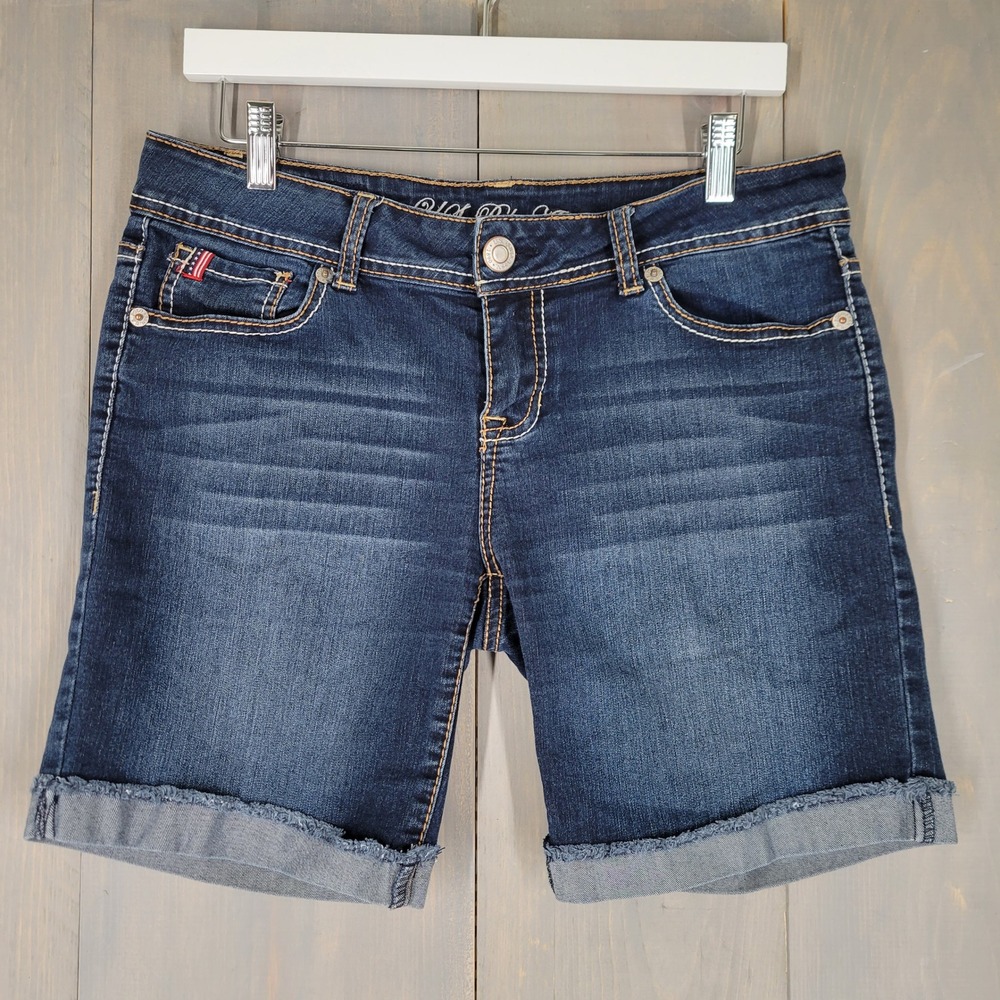 U.S. Polo Assn Denim Bermuda Shorts Womens 12 Blue Raw Hem  Dark